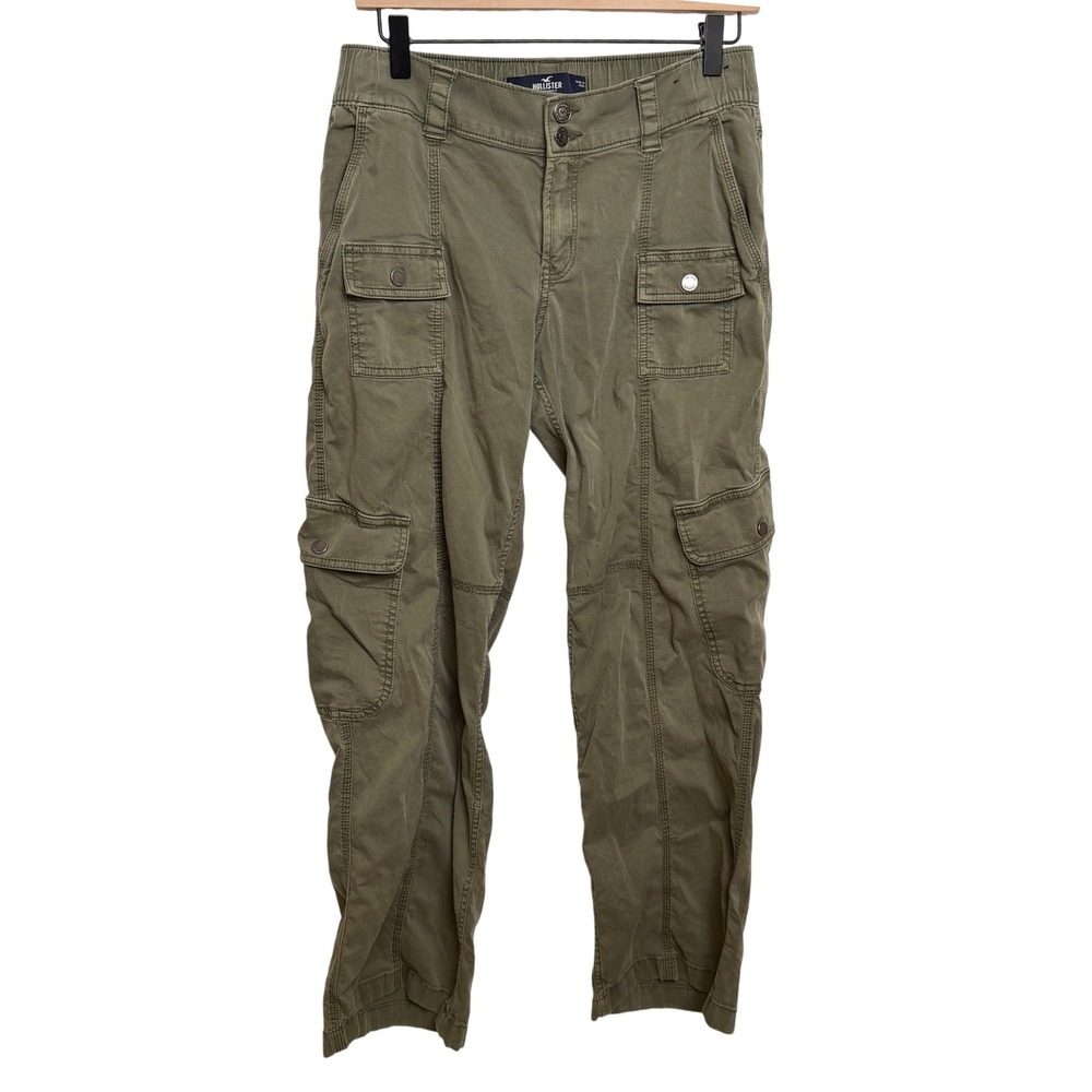 Hollister Womens Cargo Pants S Olive Green Utility‎ Multi Pocket Gorpcore Casual